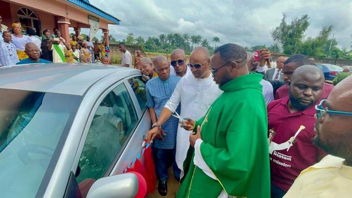 Ntatam Donates Brand New Utility Vehicle to Catholic Priest